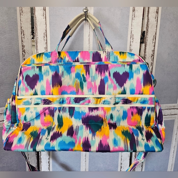 Retails For $87, NWOT Lug Steamboat Jumbo Travel Tote In Ikat Multi - Picture 3 of 11